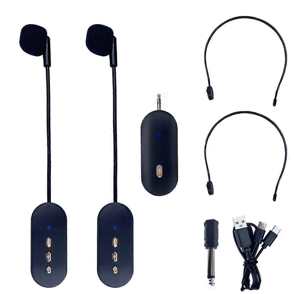 1 to 2 Stage Performance Head-Mounted 2.4G Wireless Microphone Loudspeaker Bee Teaching Lecture Aud