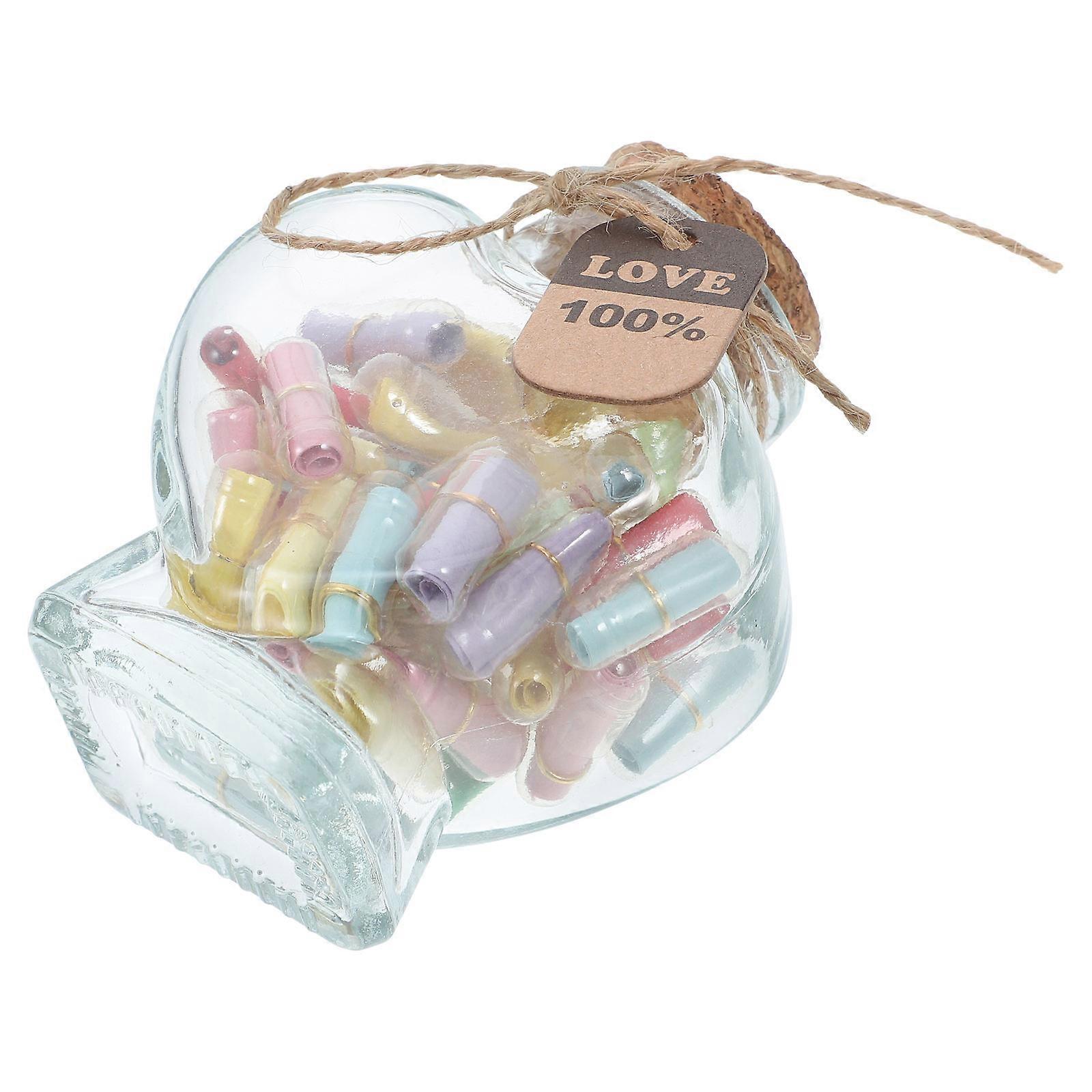 Capsule Decoration Bottle for Party Glass Message in A Bottle 1Set Notes