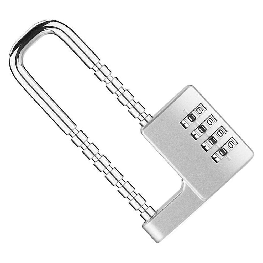 Silver Alloy Steel Combination Lock for Home Use Compact and Portable 4 Digit Code  Lock