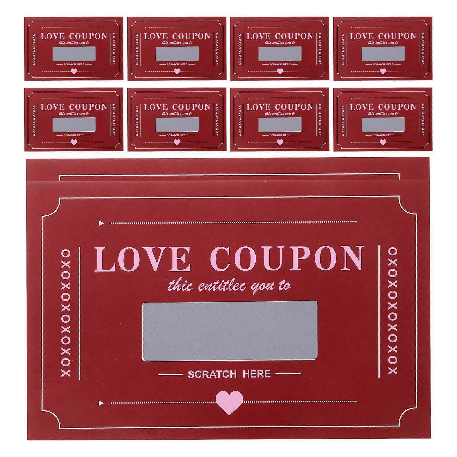 Red Romantic Valentine Scratch Off Cards for Couples Date Game 20 Sheets