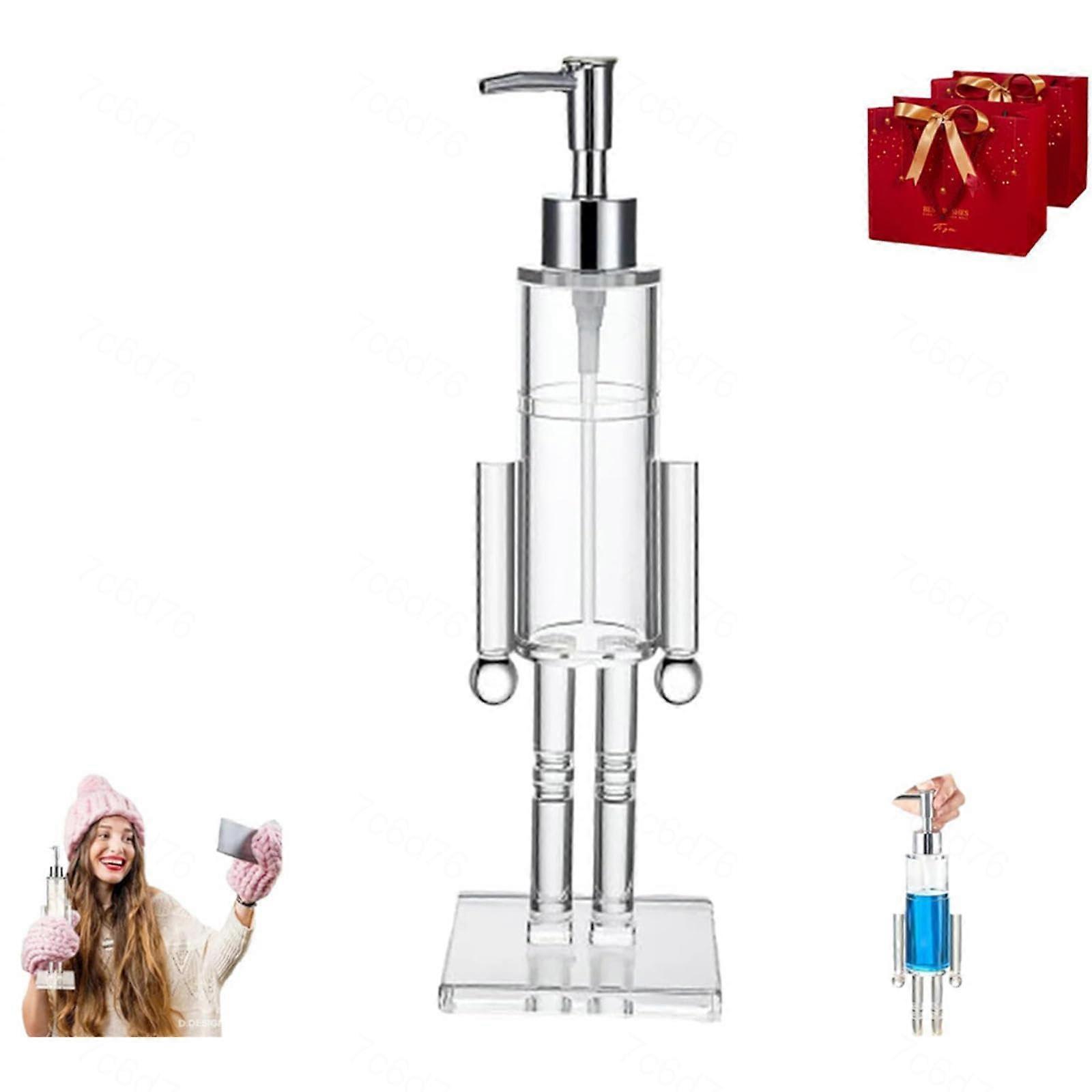 Christmas Nutcracker Soap Dispenser with Durable Acrylic Body for Festive Bathroom or Kitchen