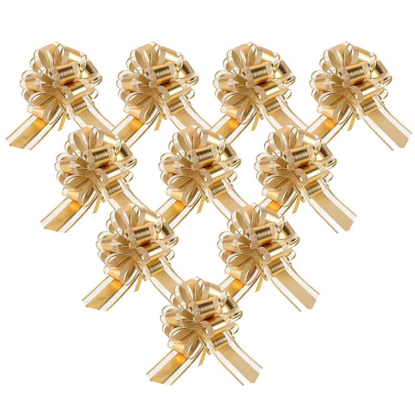 Golden Plastic Pull Bows for Wedding Car Decoration Create Elegant Romantic Atmosphere