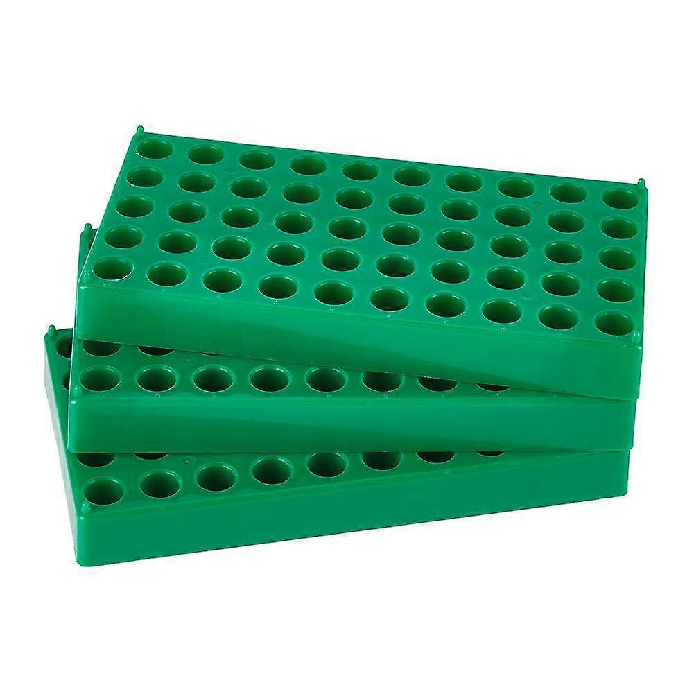 3Pcs Vial Rack Green Centrifuge Tube Rack with 50 Holds Diameter 12mm Sample Bottles Rack Stackable Vial Racks Cylinder Tube Display Racks for Sample 