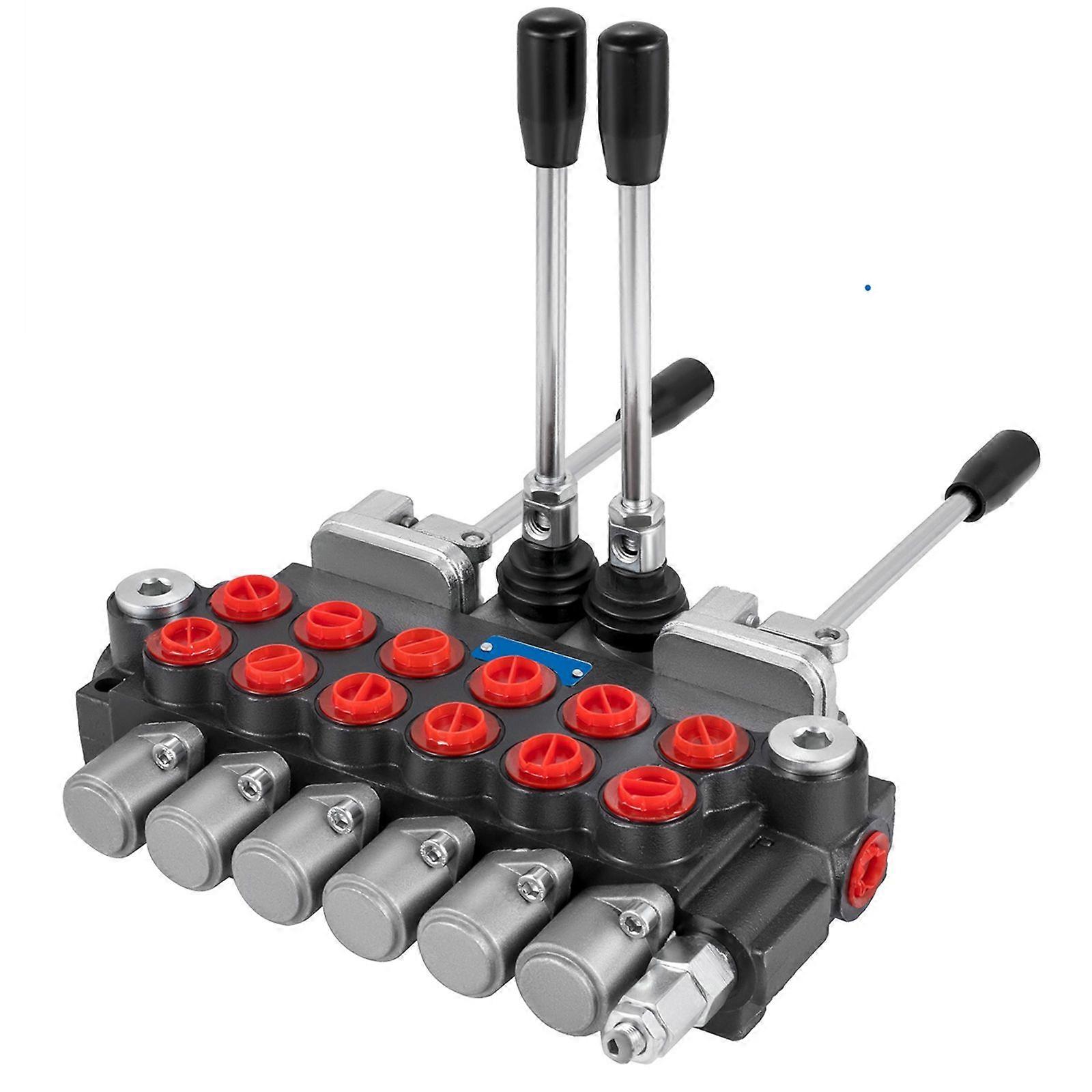 Tuspuzz Hydraulic Directional Control Valve, 6 Spool Hydraulic Spool Valve, 11 GPM Hydraulic Loader Valve, 4500 PSI