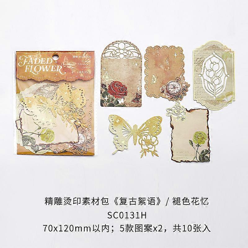 10pcs/lot Memo Pads Material Paper Retro Whispers Junk Journal Scrapbooking Retro Background Decoration Paper