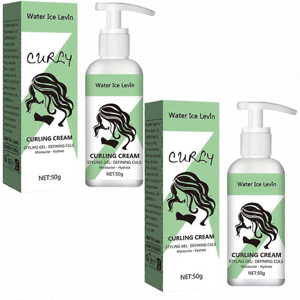 2PCS Curl Defining Cream with Keratin and Biotin, Anti Frizz Moisturizing Curl Cream for Curly Hair