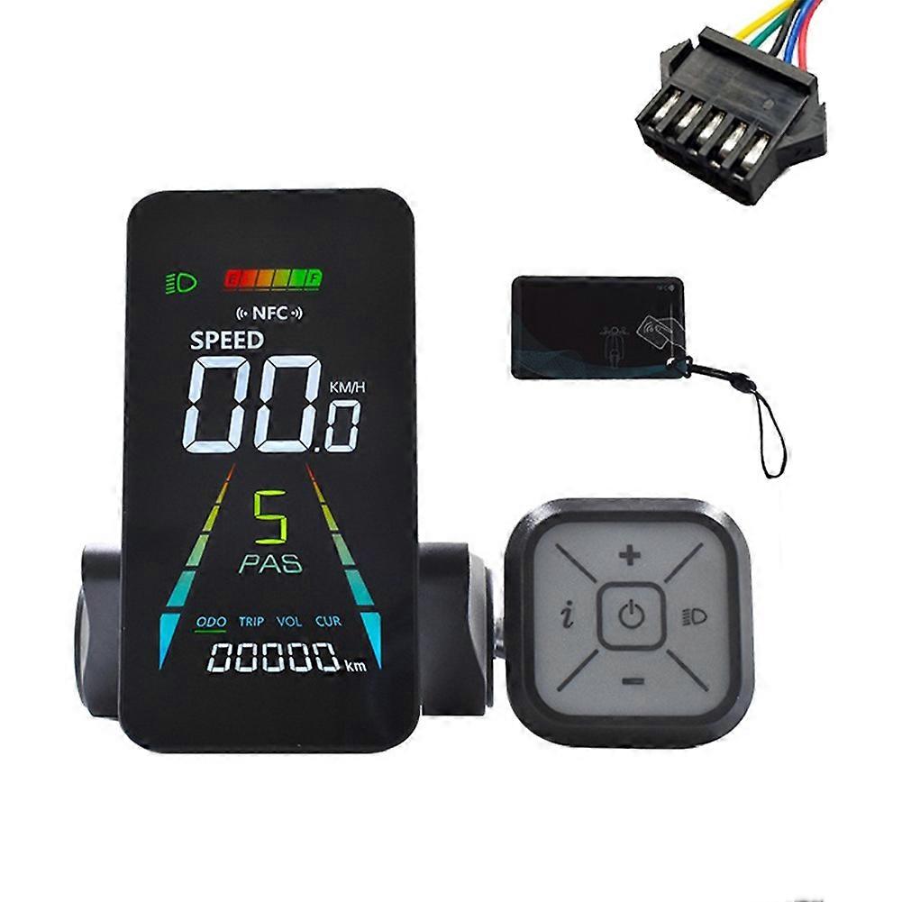 E-Bike NFC LCD Display Color Animated Meter UART 24V/36V/48V/60V Speedometer Electric Scooter NFC LCD Meter SM5PIN