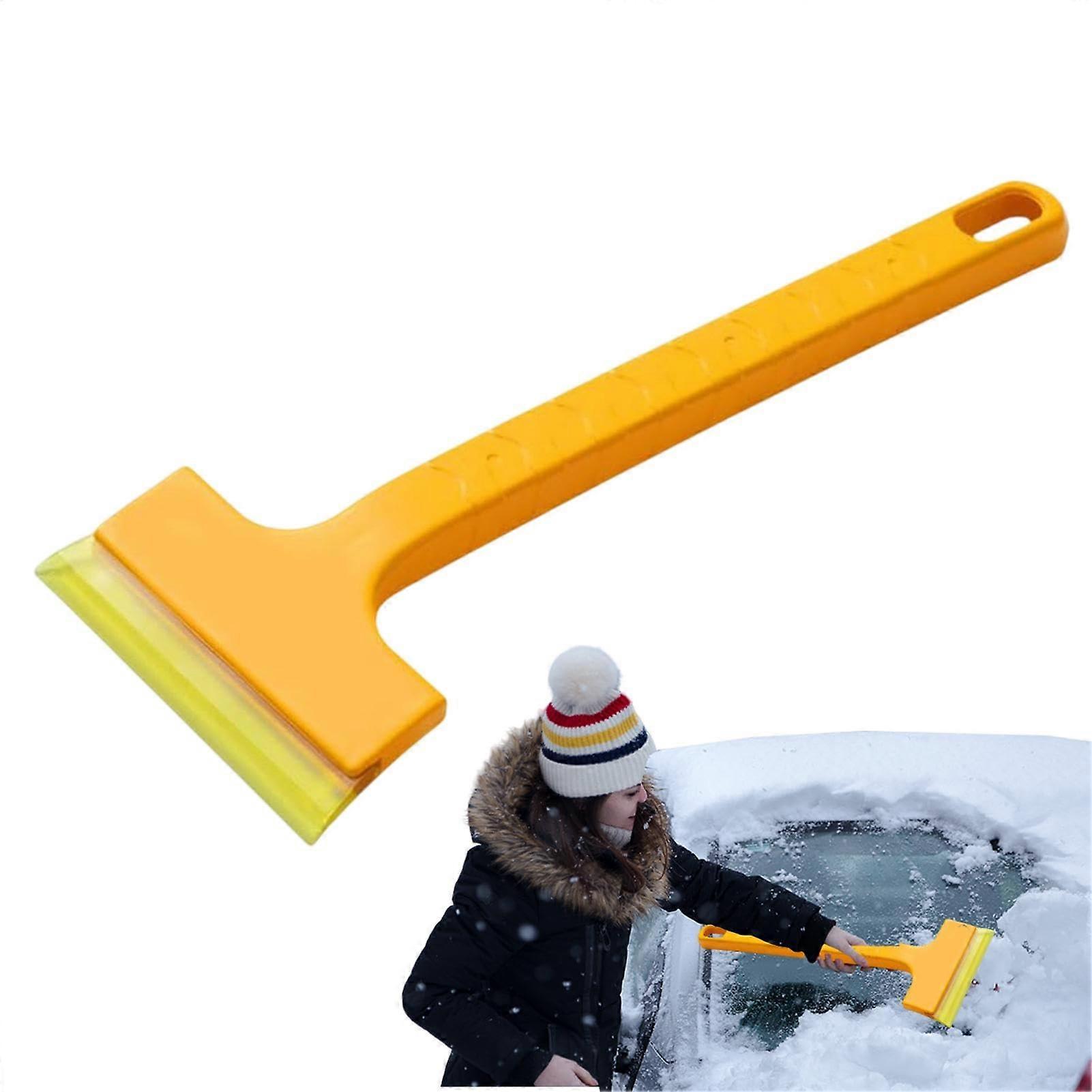 Car Ice Scraper with ExtraWide Snow Brush for Windshield, Ergonomic Grip Handle, Fast Frost Removal