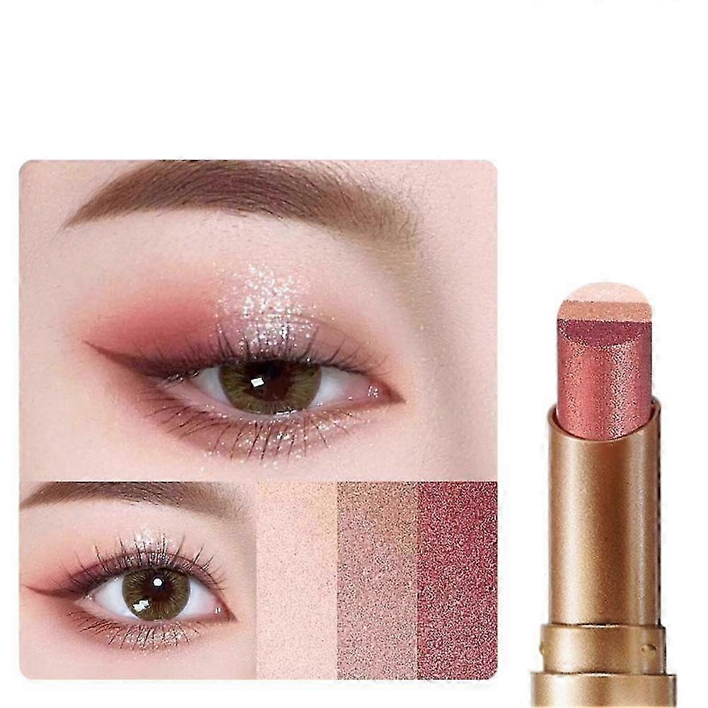 3-color Eyeshadow Stick Long Lasting Waterproof Twist Up Pen Easy Blend For Sensitive Skin