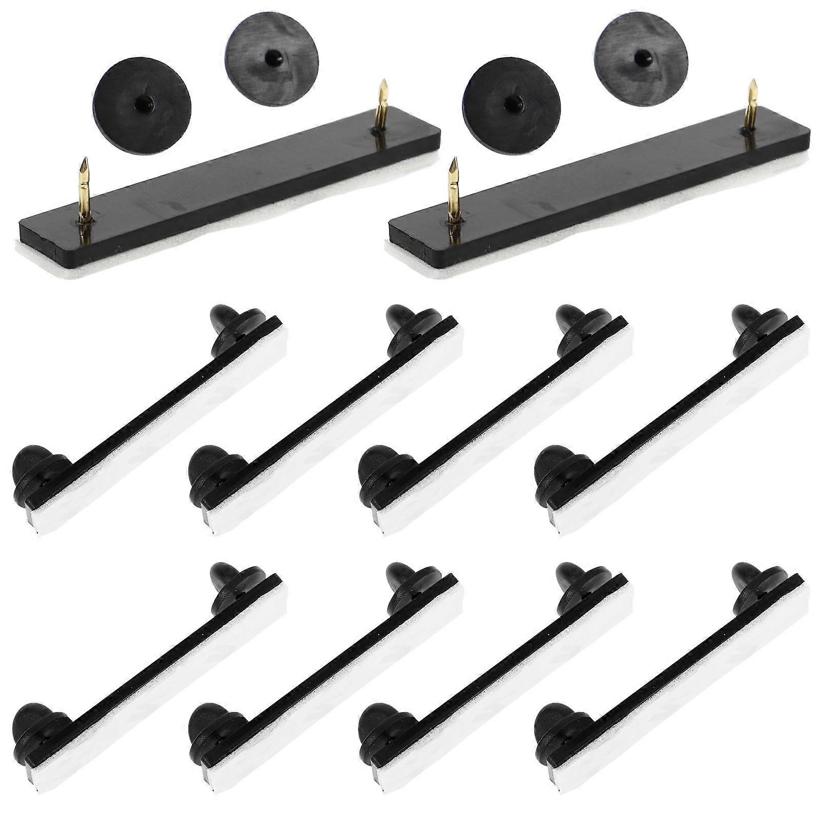Pin Backings Locking Pin Backs for Jewelry Making 10Pcs Rectangular Black