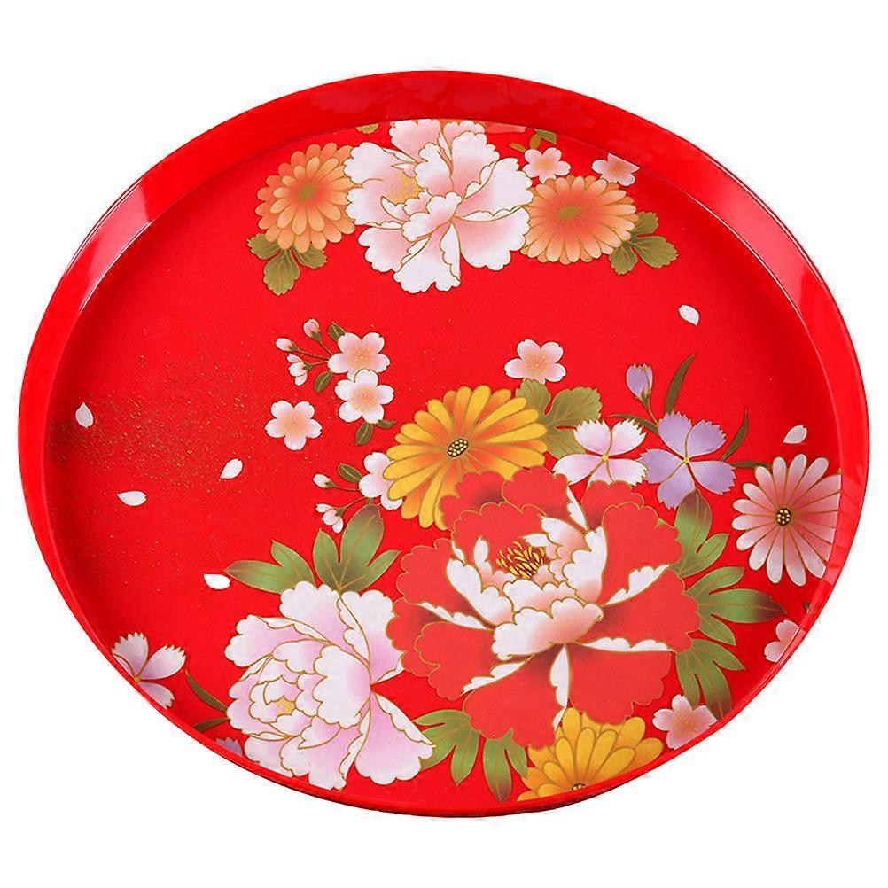 Fruit Plate for Storage Use Chinese Wedding Serving Tray Red
