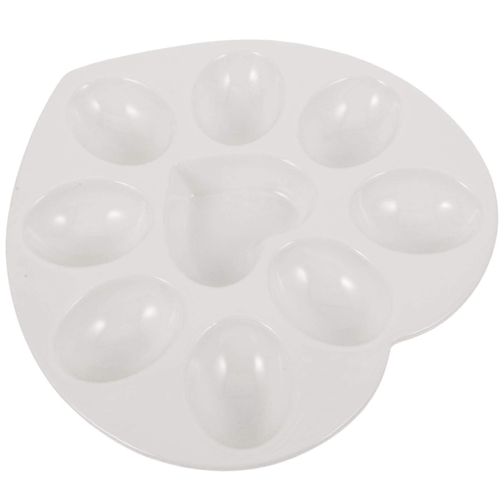 Ceramic Egg Platter for Easter Deviled Egg Serving White