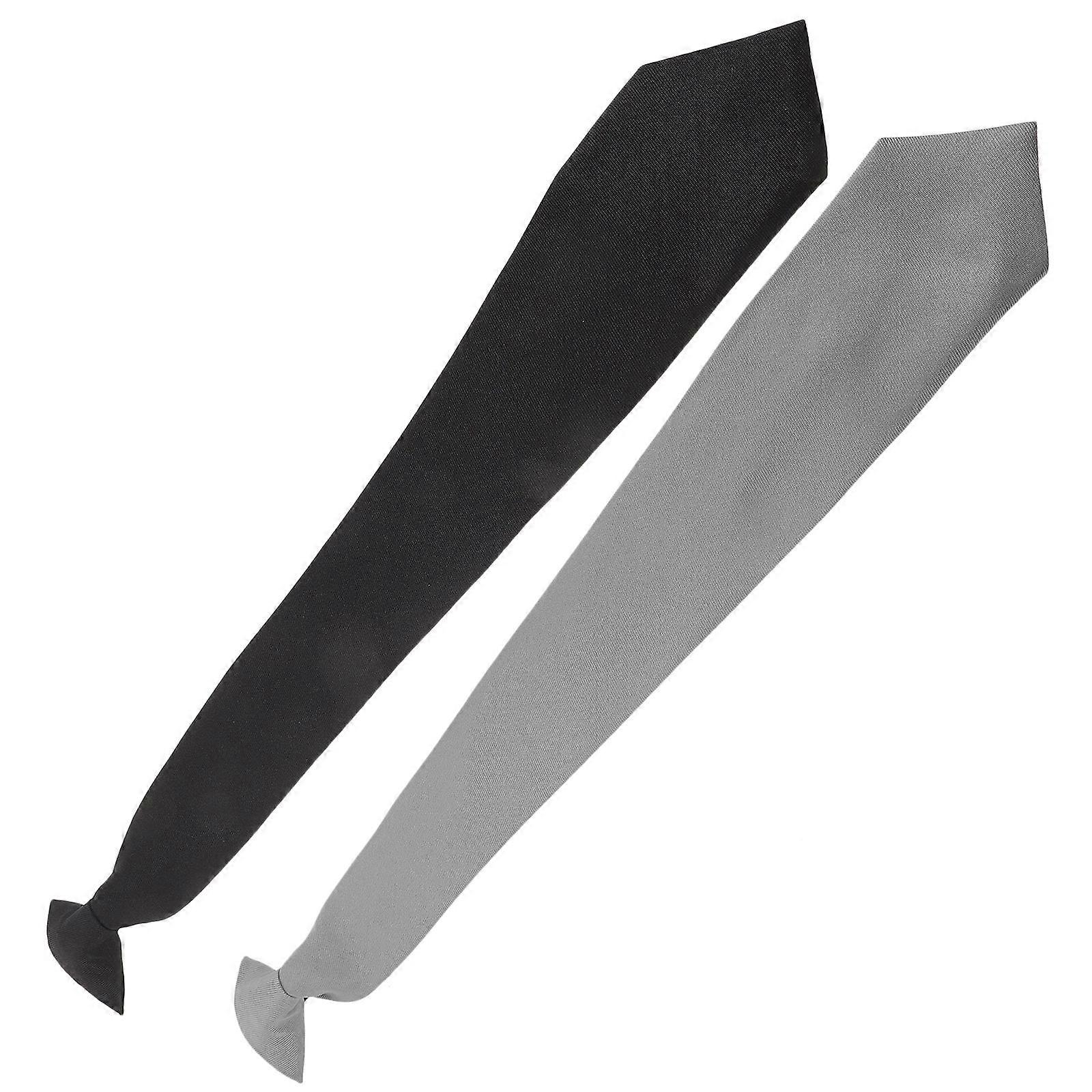 Clip On Ties For Men Solid Colour Ties Modern Style Polyester Pre-Tied Funeral 2Pcs