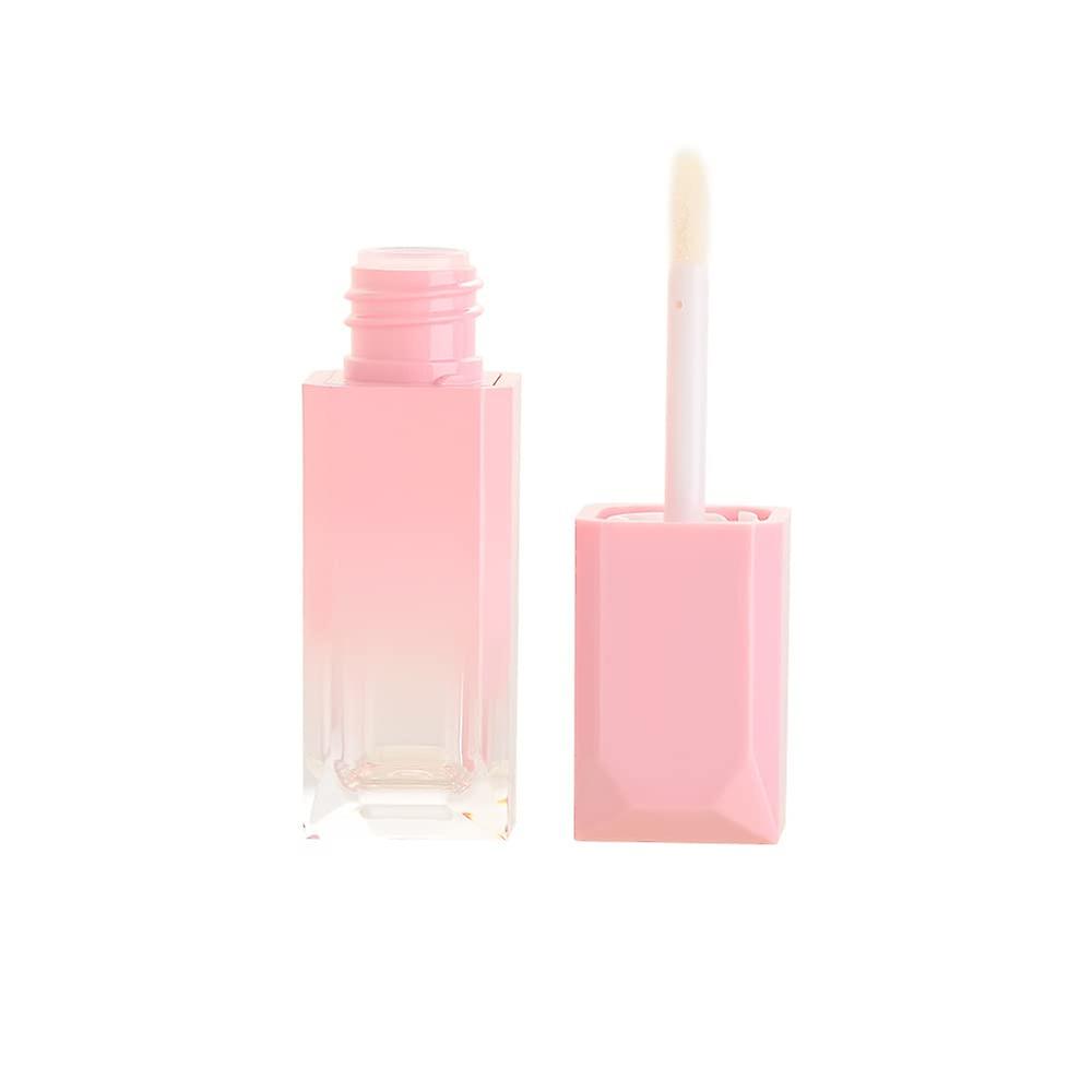 5ml Empty Lip Gloss Tubes Pink, Refillable Containers with Brush for DIY Balm, Leakproof Design