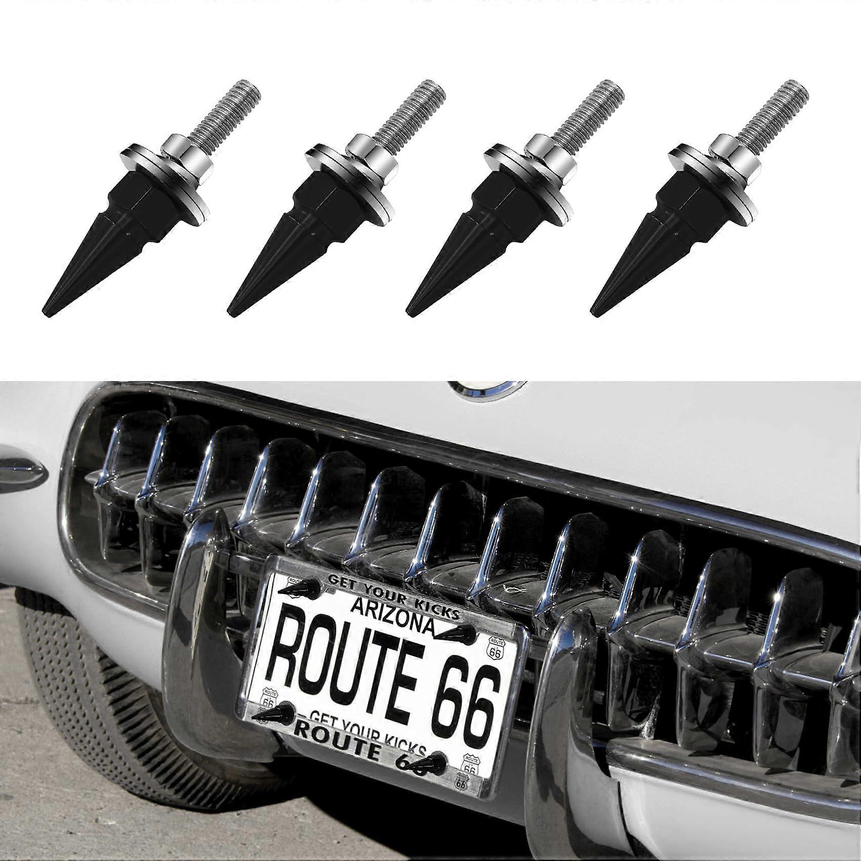 4PCS AntiTheft Rustproof License Plate Screws and Motorcycle Bolts Decorative Fasteners Black