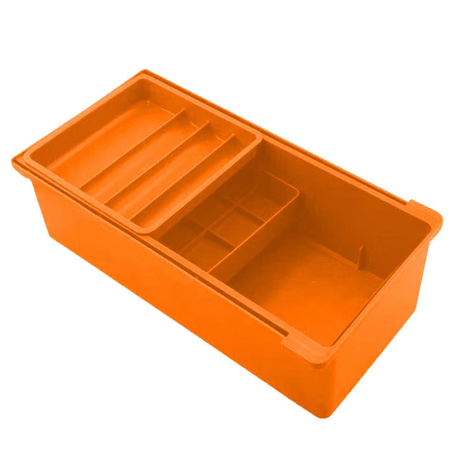 Large 3 Layer Sewing Accessory Organiser Box with Spacious Compartments Three Layers Storage Container  Orange