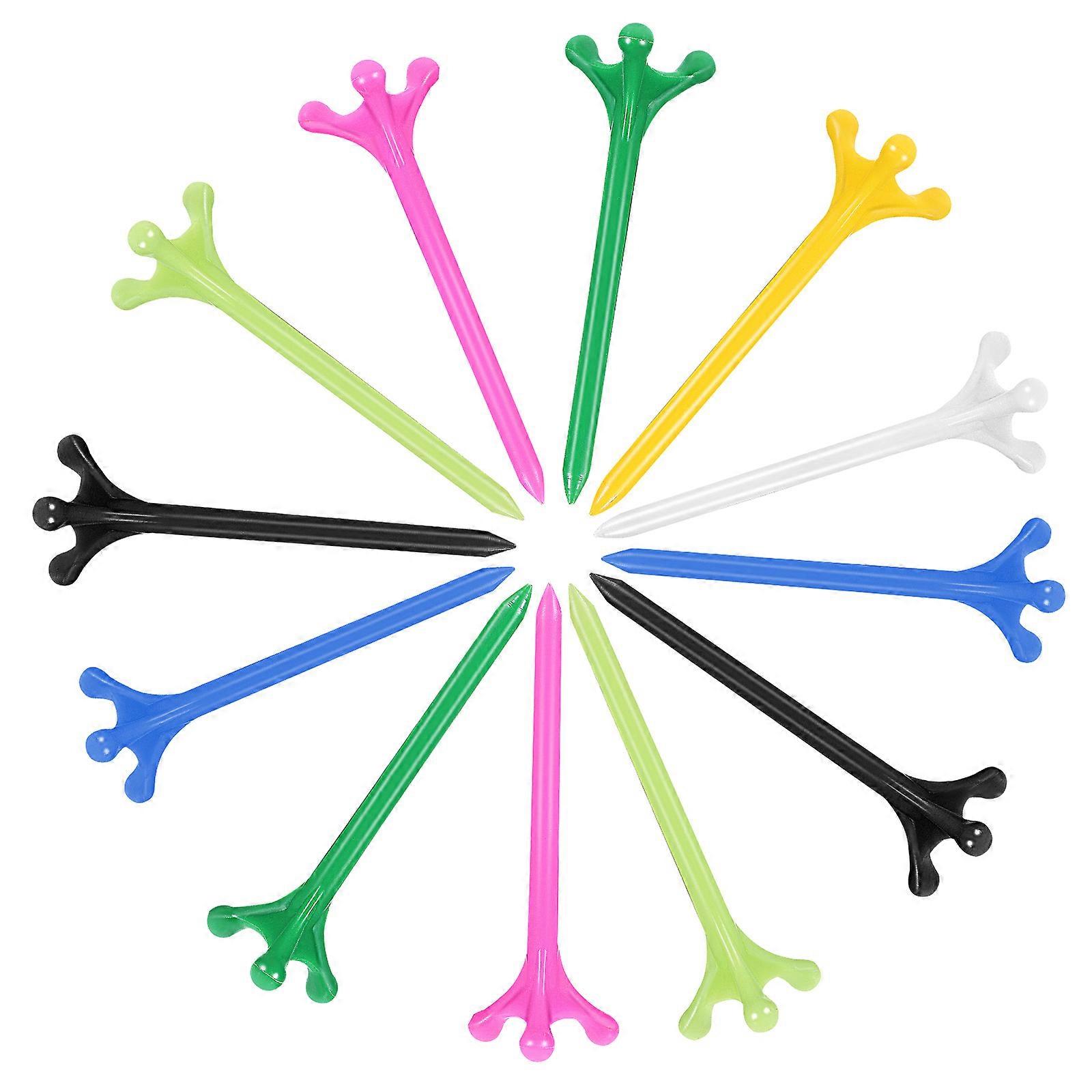 Assorted Color Golf Tees Plastic for Golf Training 12Pcs Accessories