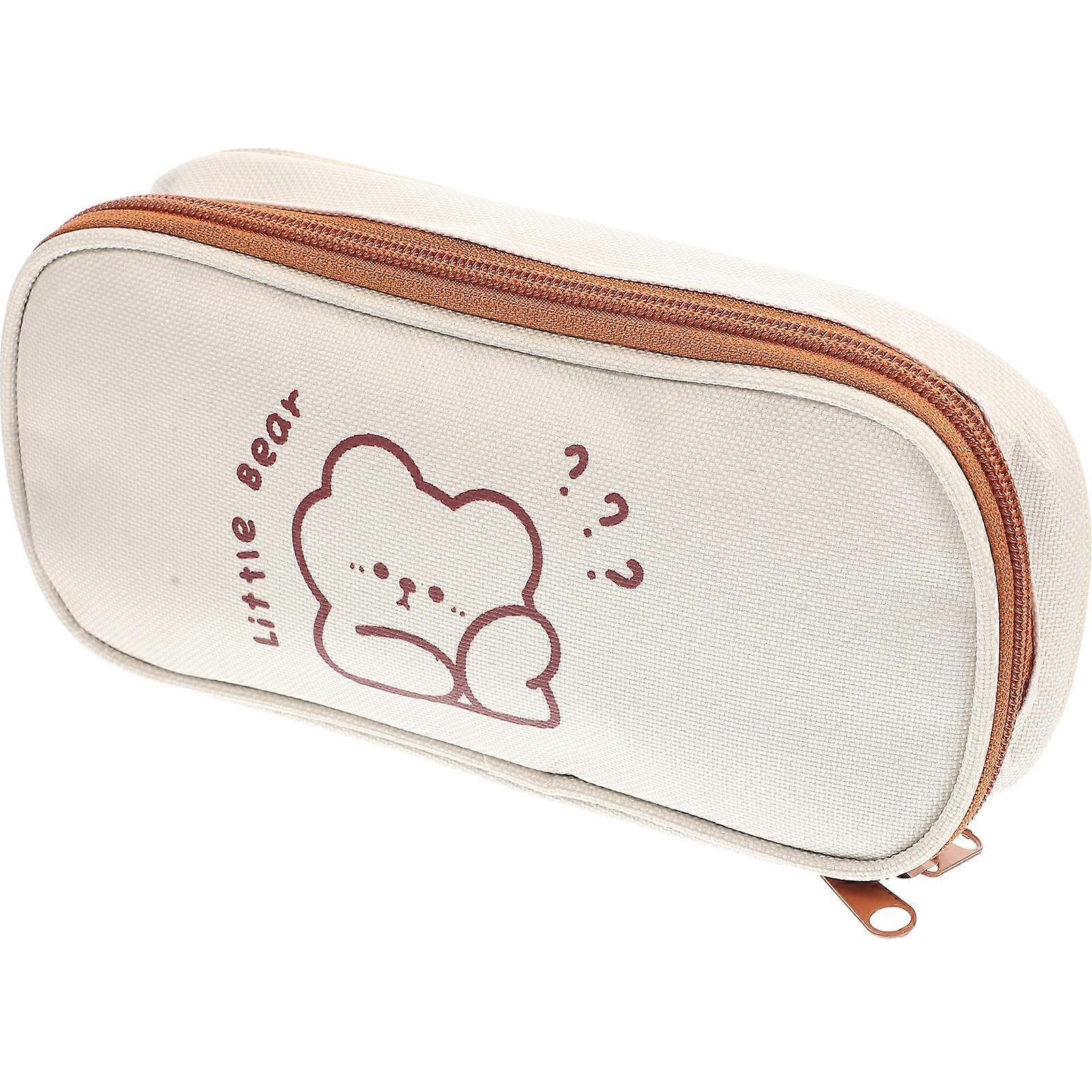 Pencil Case Reusable Stationery Bag for Storage Use 2Pcs Canvas