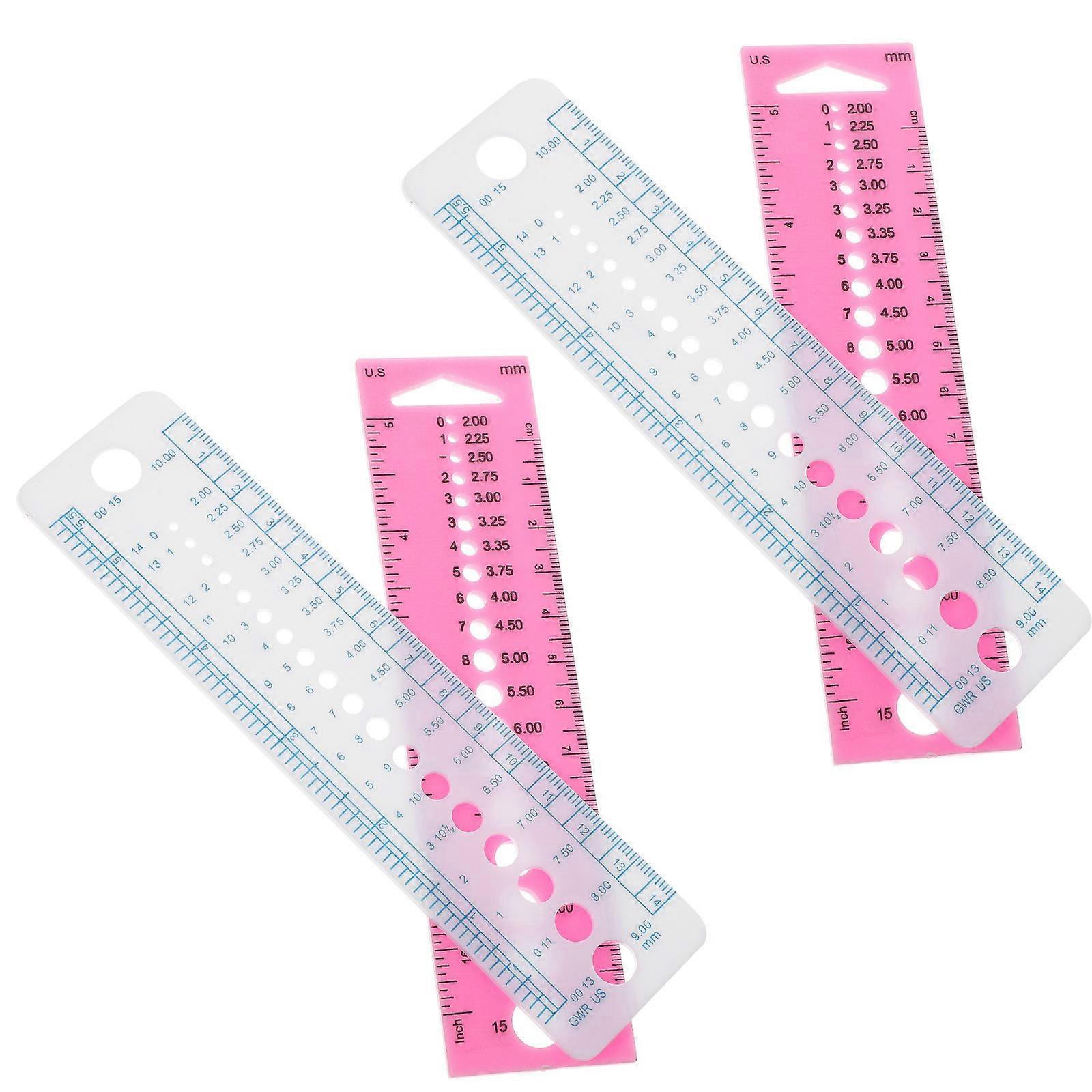 Knitting Ruler Plastic Measuring Rulers DIY Sewing Beginners Sweater Pin Loop Pin Function 4Pcs