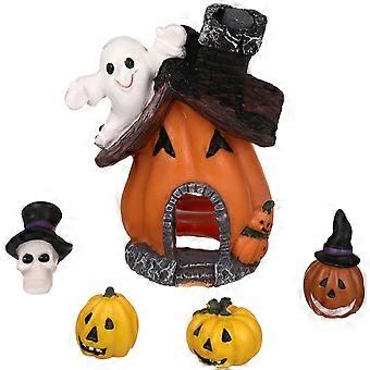 Resin Pumpkin Decorations Fish Tank Pumpkin House for Decor 2Pcs Set