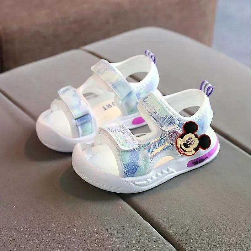 Disney Mickey Mouse Girls Breathable Pink Princess Sandals Cartoon Girls Beach Shoes New Baby Toddler Shoes
