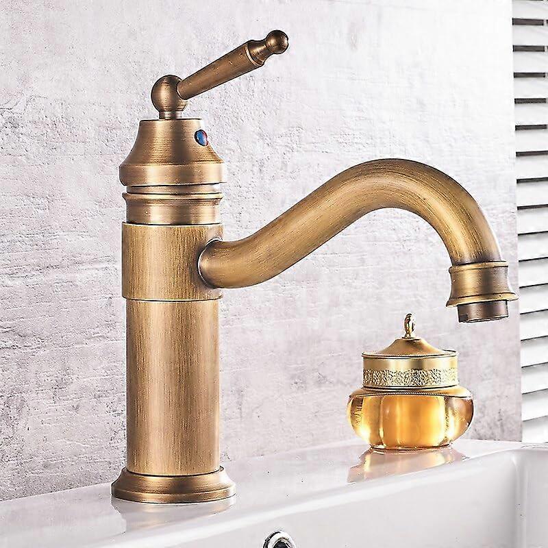 Gold and Black Bathroom Faucet Solid Brass Basin Tap Single Handle Leak Ceramic Valve