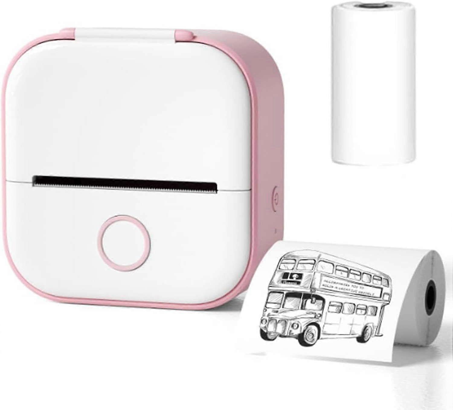 Mini Photo Printer Bluetooth Wireless Inkless Thermal for Scrapbook Stickers and Sticky Notes Pink