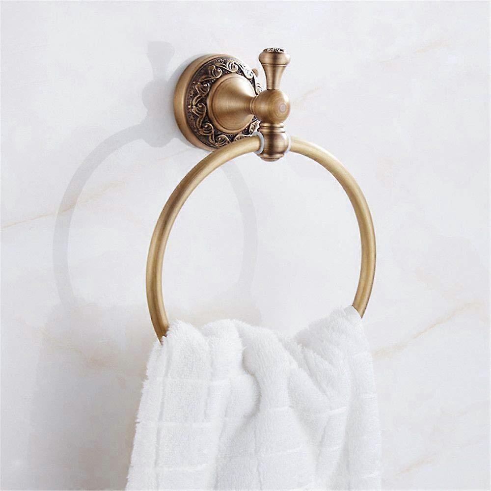 Wall Mounted Copper Towel Ring Rustproof Vintage Bathroom Holder Easy Install Durable Design