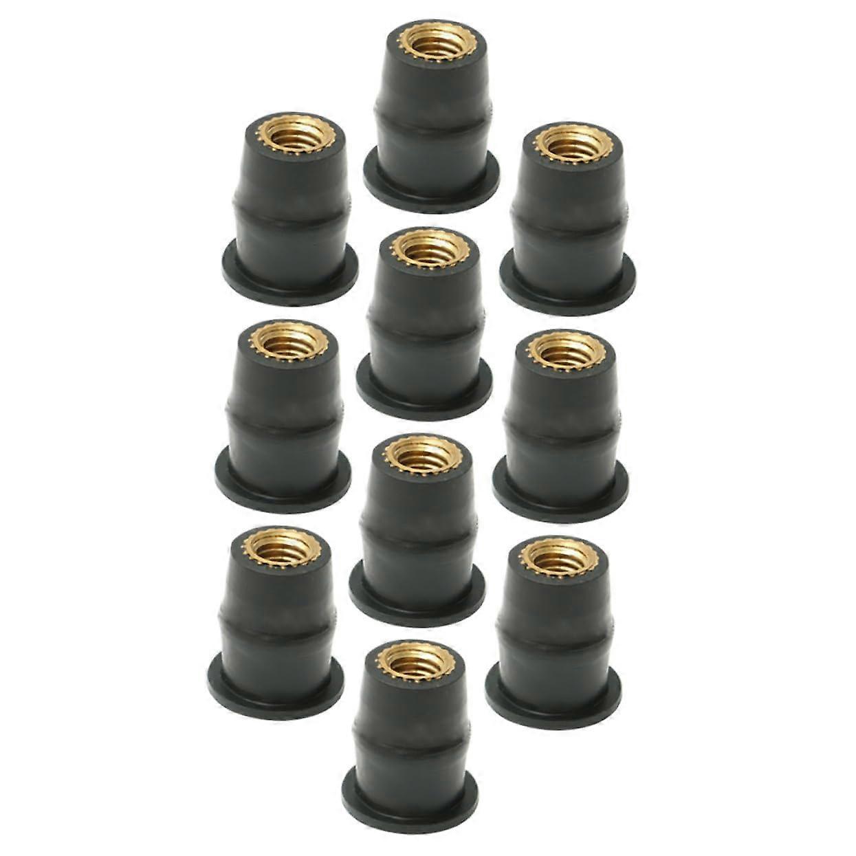 10Pcs Motorcycle Windshield Nuts Rubber Well Nuts for Secure Windscreen and Fairing Replacement