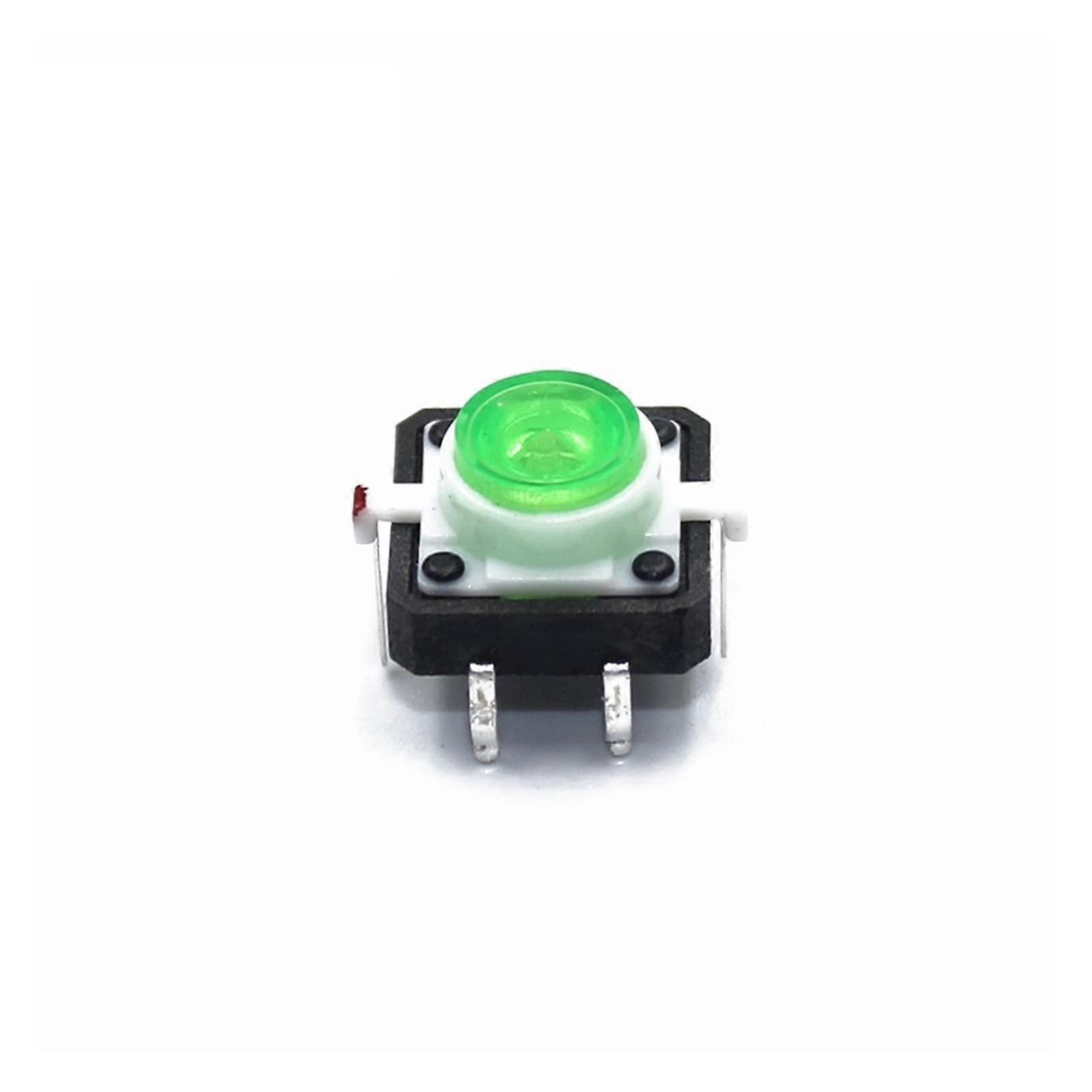 100PCS 12x12x7.3mm Tactile Push Button Switch with LED Indicator, 5 Color Momentary Tact Switch