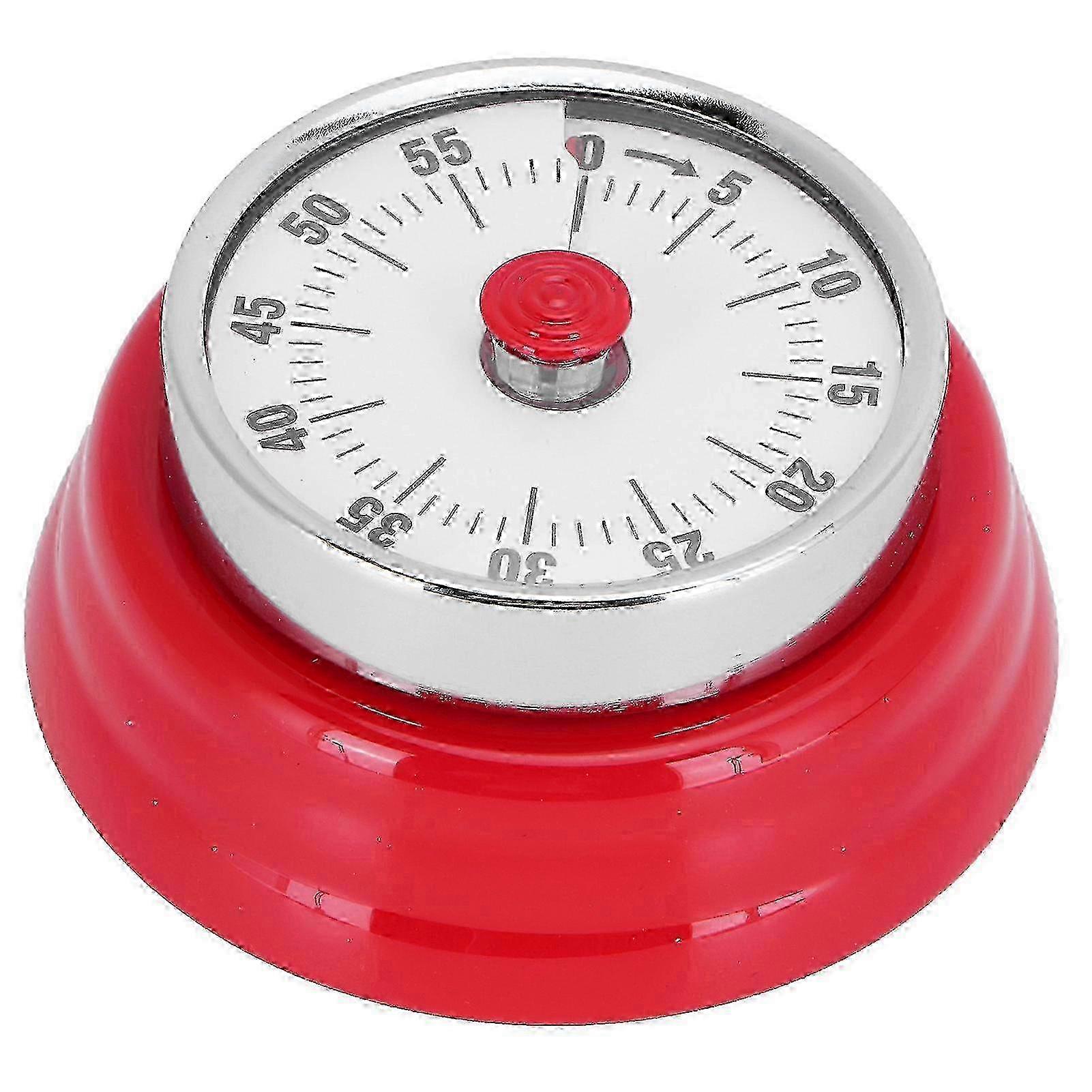 Magnetic Kitchen Timer Manual Mechanical Alarm Cooking Countdown Reminder for Time ManagementVisual Timer: Red