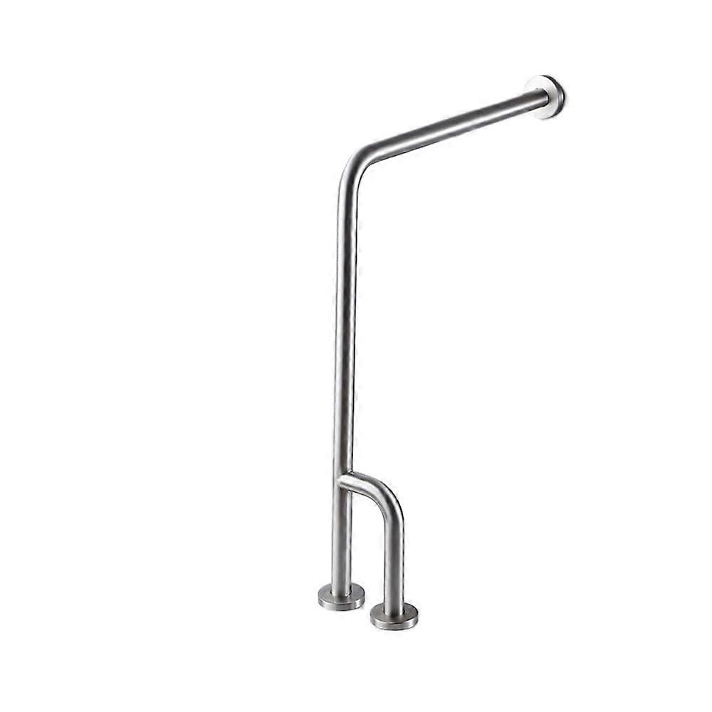 Barre d'appui de salle de bain en acier inoxydable avec support au sol, barre de sécurité murale droite pour personnes âgées