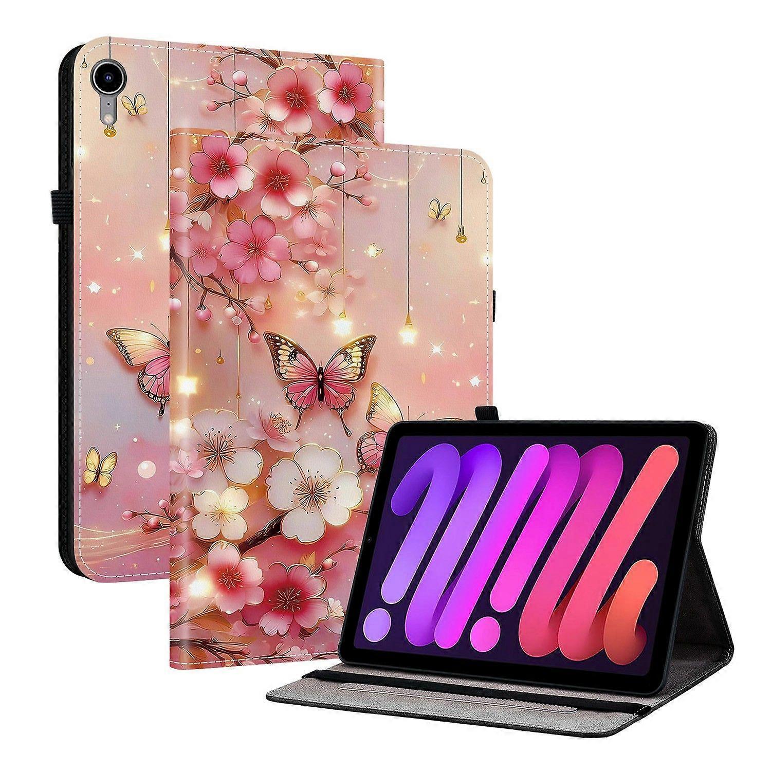 For iPad mini (2024)/(2021) Leather Case Pattern Printed Stand Tablet Cover with Card Slots