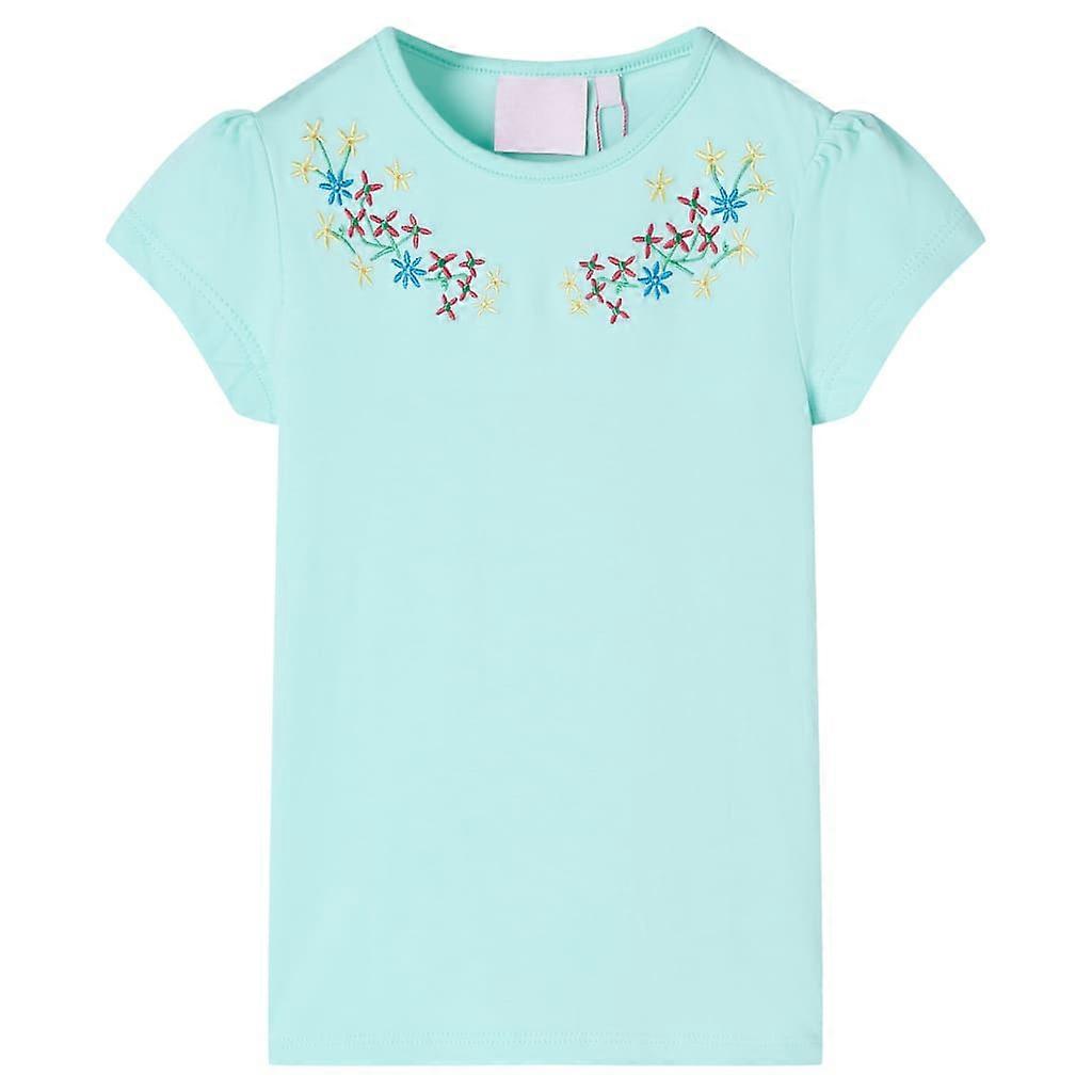Kindershirt 128 lichtzeeblauw