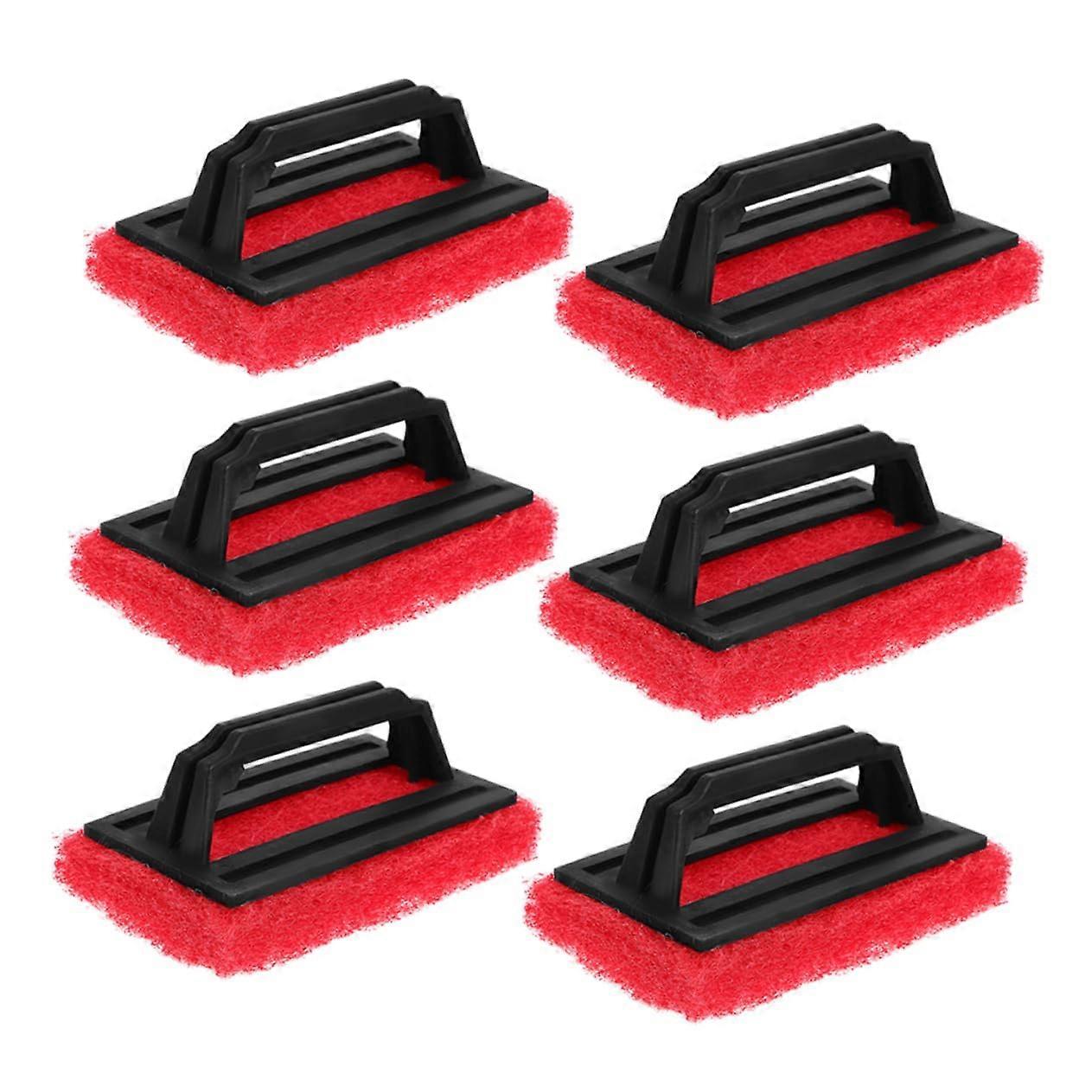6Pcs Screen Cleaning Brushes Set with Ergonomic Handle Design and Durable Scrub Pads for Screen Printing