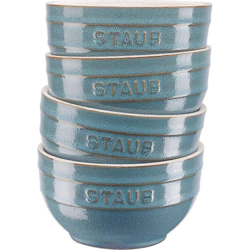 serving 0.7 L 4 Pcs Turquoise Ceramic Kitchen Bowls