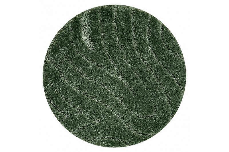 Bathroom rug SUPREME circle WAVES, non-slip, soft - green