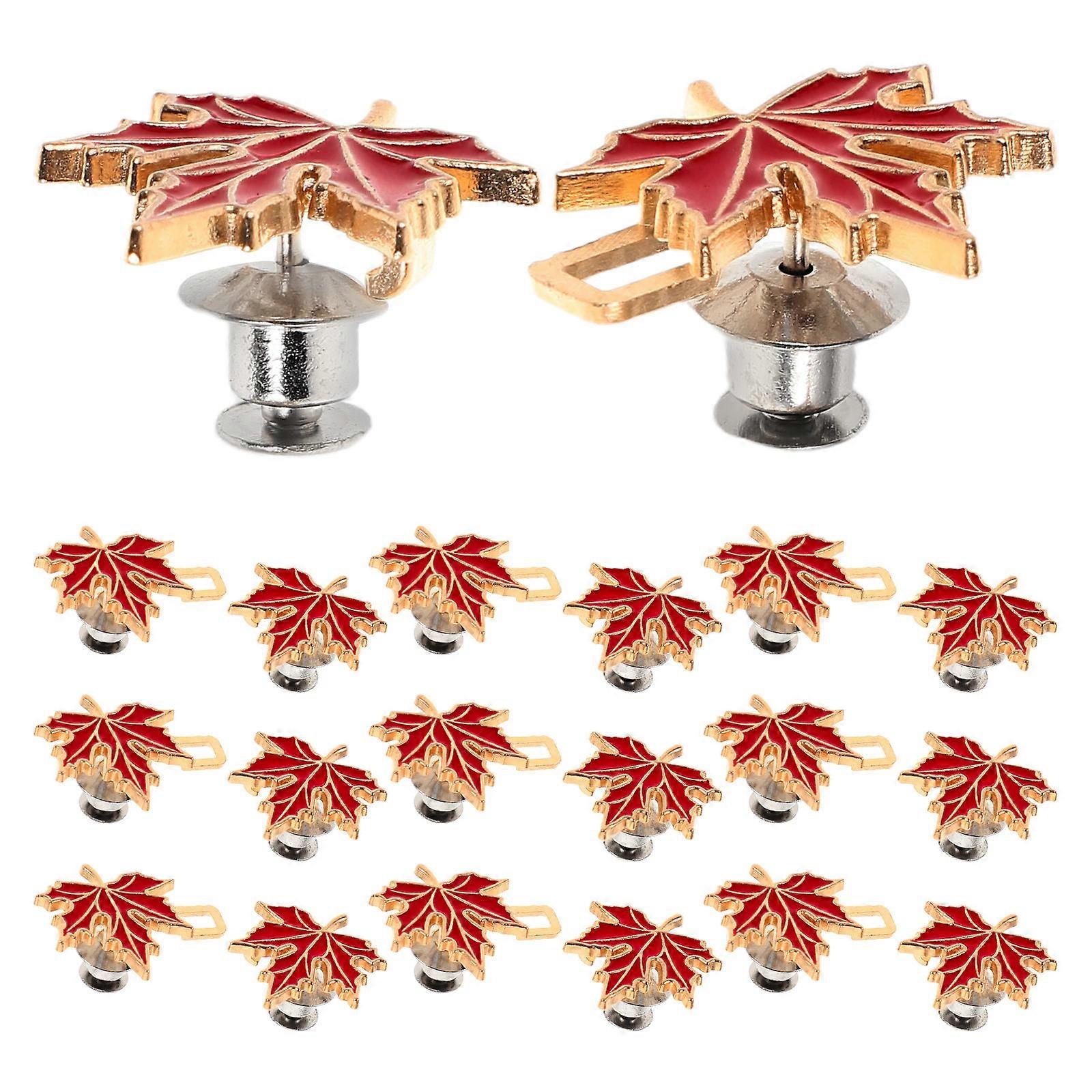 Alloy Jeans Button Tightener with Maple Leaf Design 10Pairs Pack