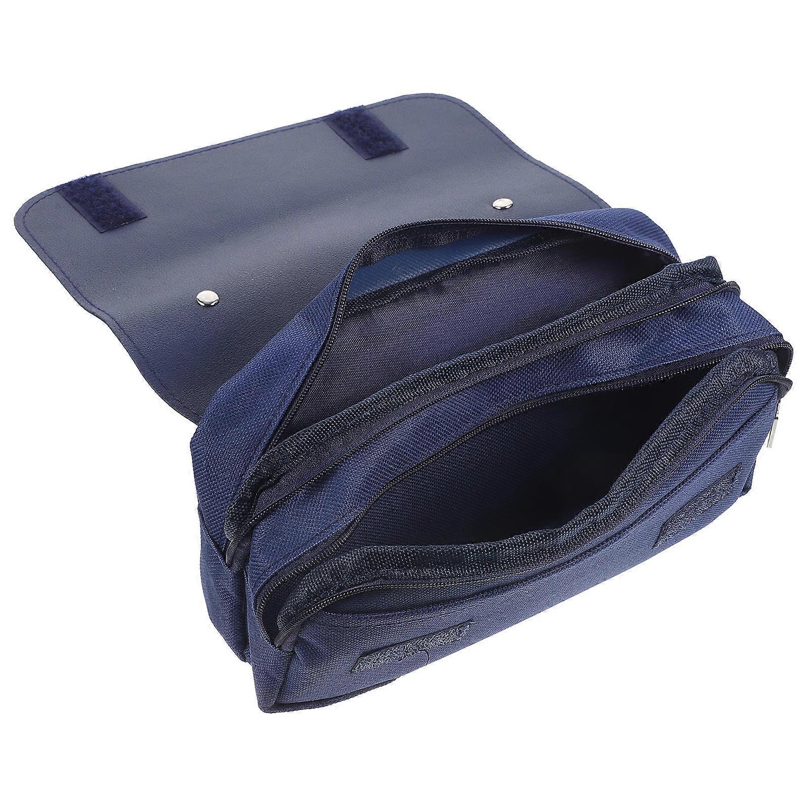 Multifunction Pencil Case Portable Pencil Pouch Storage 5Pcs Dark Blue