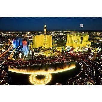 LAS VEGAS SKYLINE AERIAL HOTELS LIGHTS FOUNTAIN Stress Reliever Jigsaw Puzzle G1758