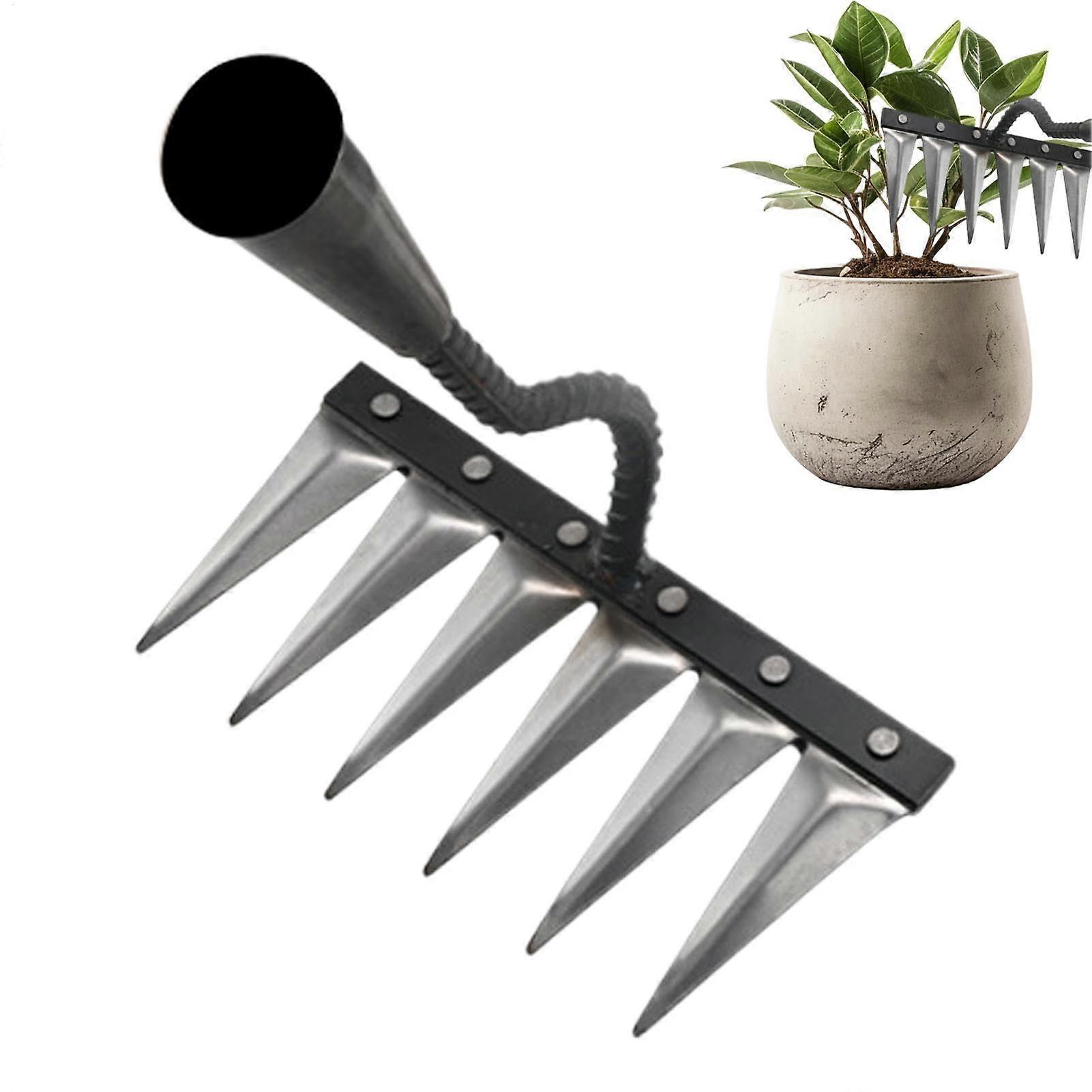 Garden Weeder Tool with 6 Tooth Replacement Claw, Multipurpose Grass Remover Hand Tool for Yard