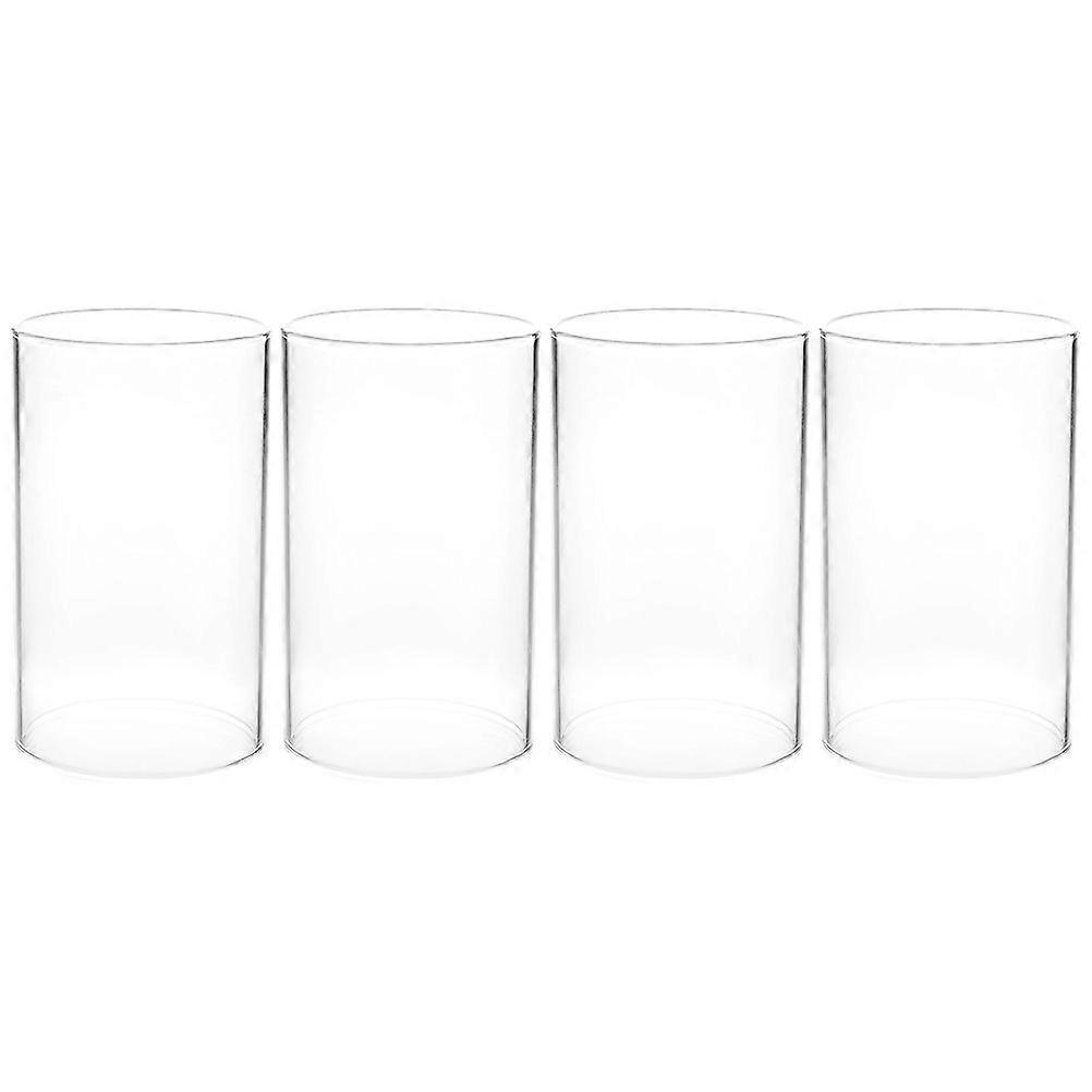 Glass Craft Candle Covers for Windproof Function 4Pcs Transparent Covers