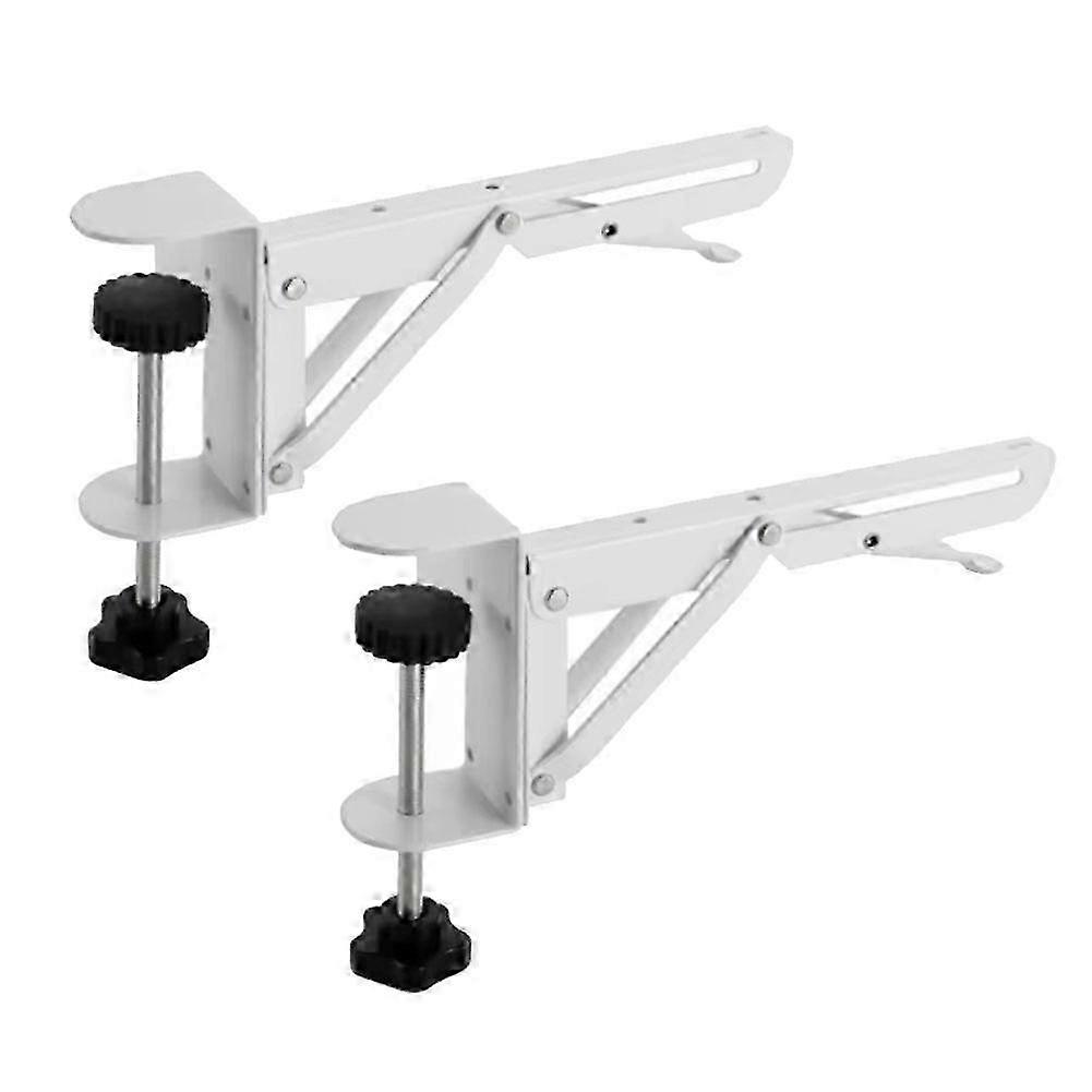2pcs White Foldable Desk Extender Clamp Computer Keyboard Tray Clamp