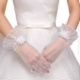 Wedding Gloves Full Finger Bridal Gloves for Bride Pair