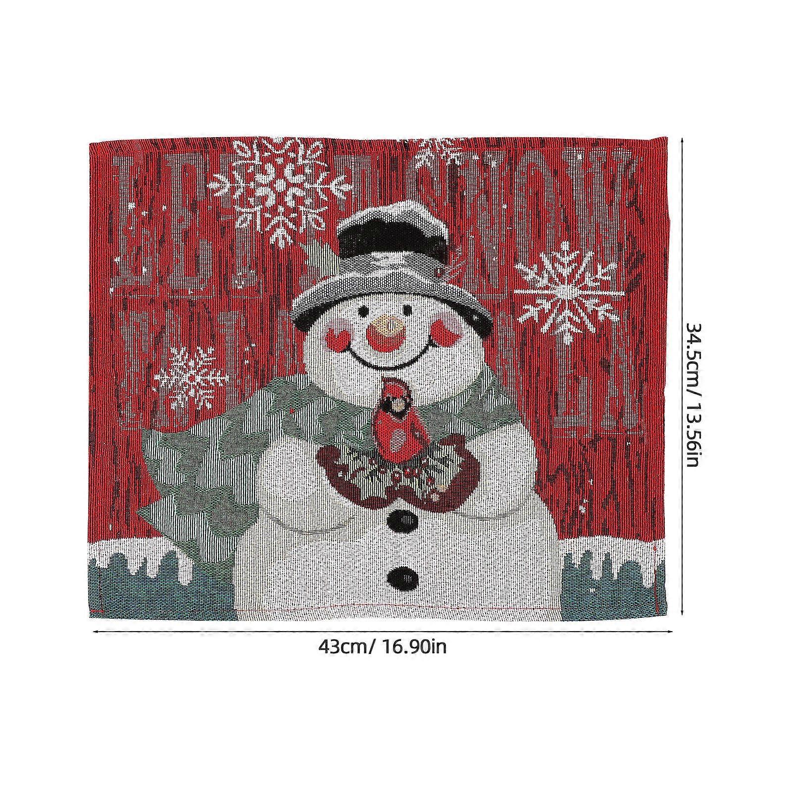 Christmas Placemat Snowman Pattern Table Mat for Party Use 4Pcs