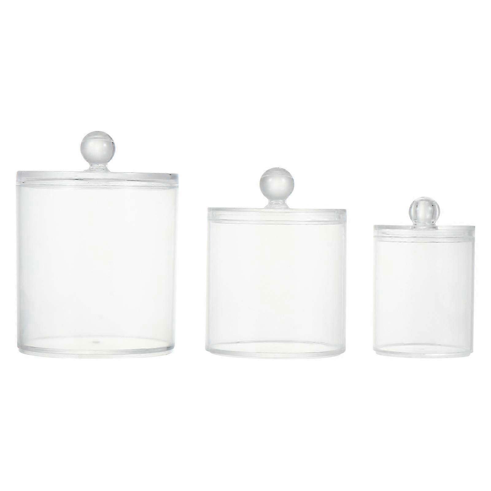 Desktop Storage Cases Transparent Dust Proof Makeup Boxes for Storage 3Pcs Set