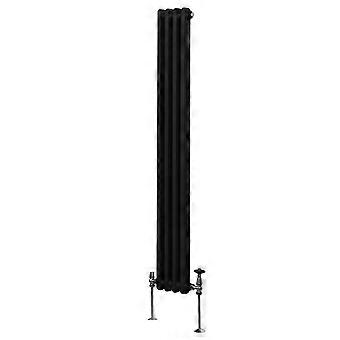Traditional 2 Column Radiator 1800mm x 202mm Modern Central Heating Heater Matt Black Carbon Steel