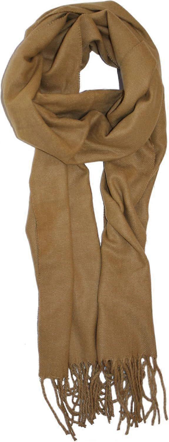 Solid Cashmere Textured Men's Winter Scarf (Tan)