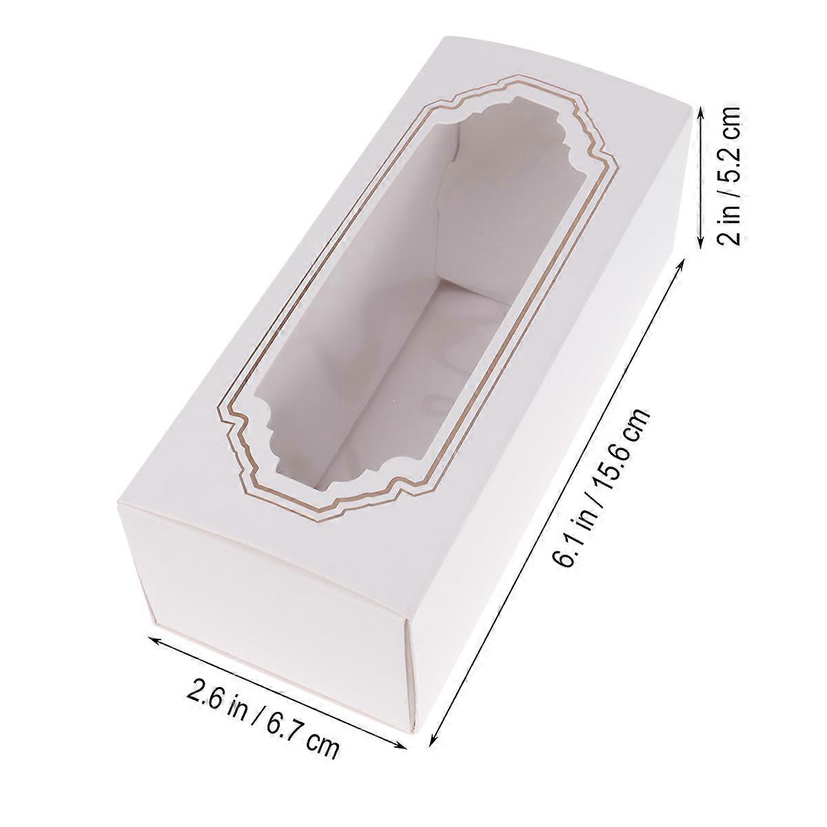 Baking Box White Paper Macaron Box for Storage Use 10Pcs with Clear Window