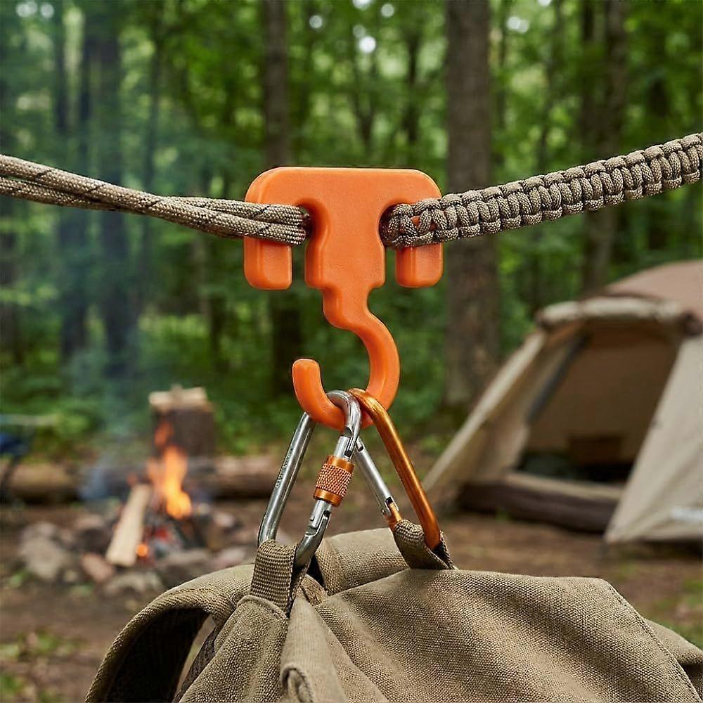 Adjustable Camping Hooks (10-Pack), Multi-Use Tent & Guyline Hangers